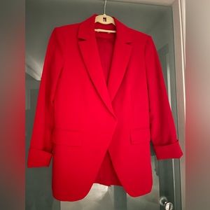 Red Blazer Ready for Valentines Jacket 3/4 length sleeves